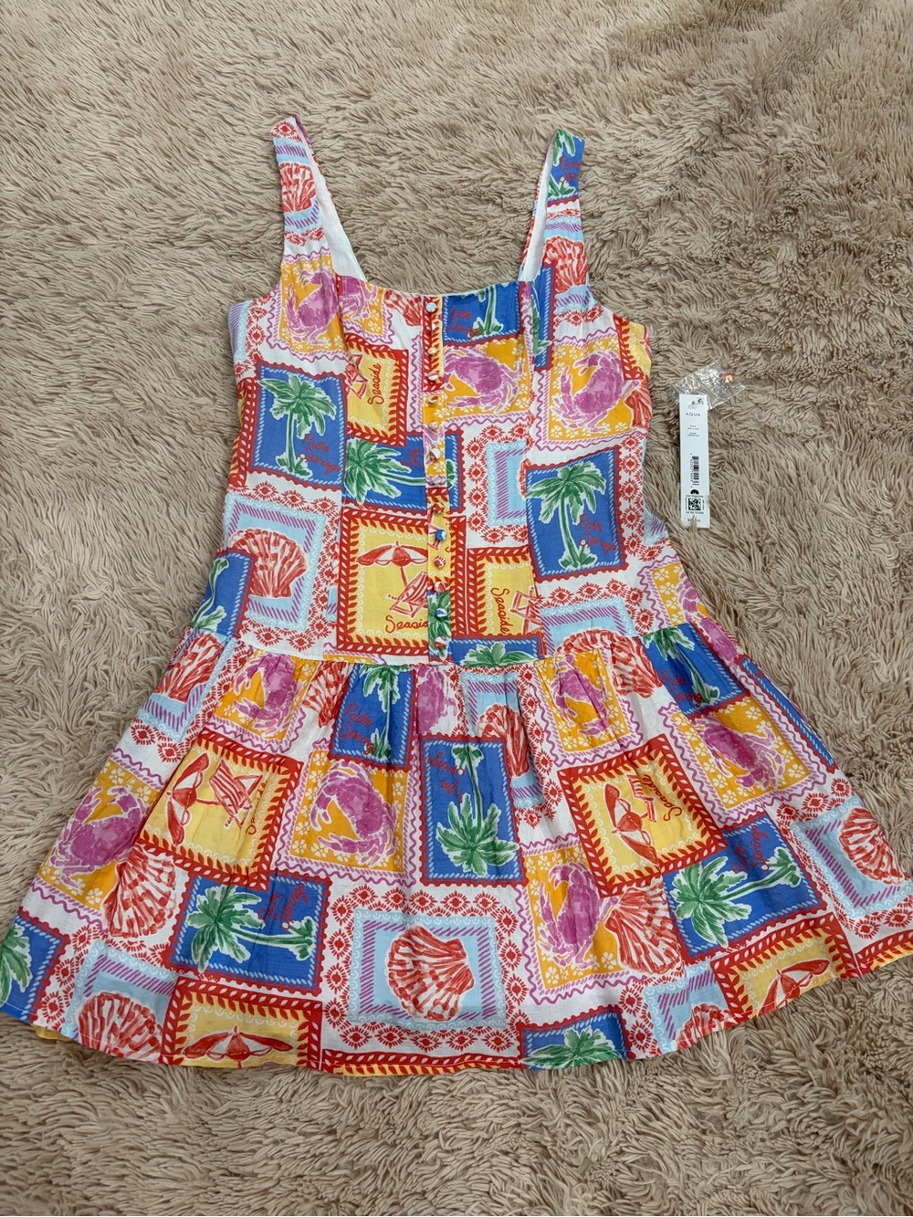Multicolor Tropical Print Sundress